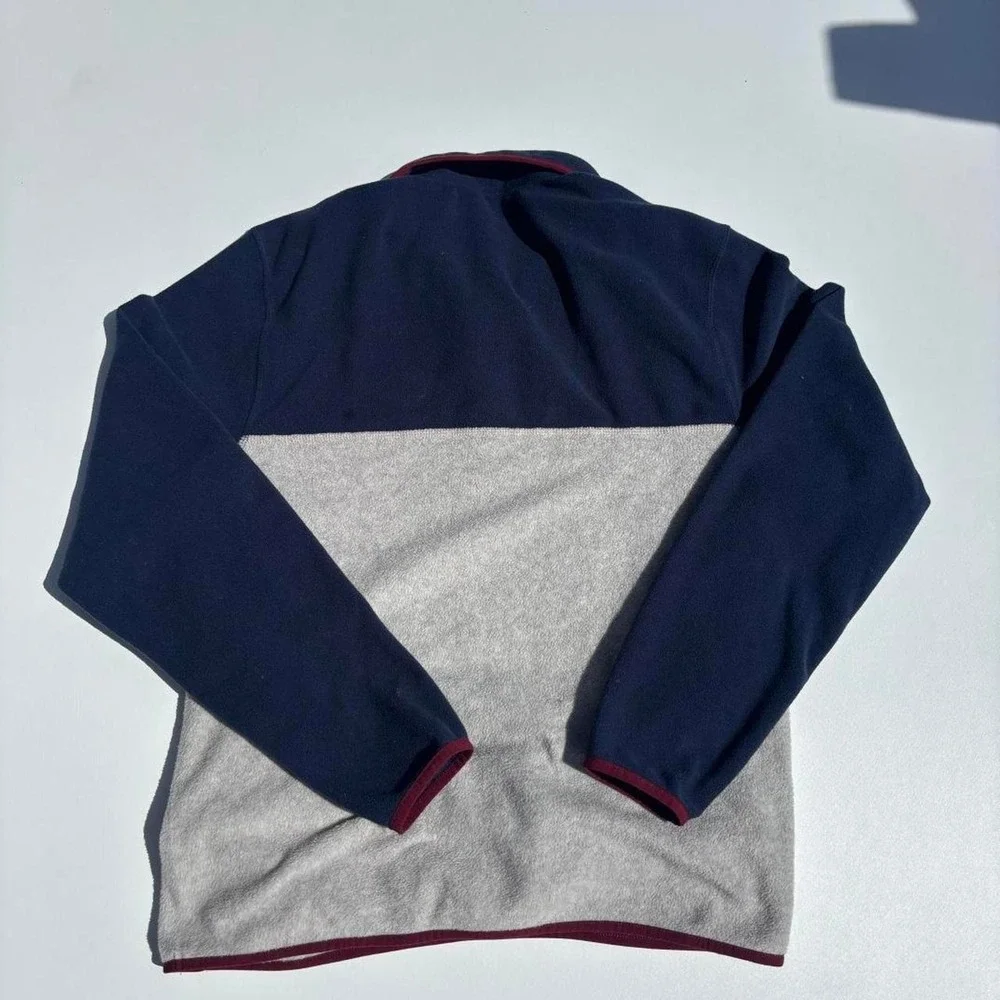George navy blue and gray color-blocked fleece jumper with burgundy trim - M - Picture 3 of 6